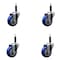 Service Caster 3.5'' Blue Poly Wheel Swivel 3/4'' Expanding Stem Caster Set, 4PK SCC-EX20S3514-PPUB-BLUE-34-4 - alternate 1